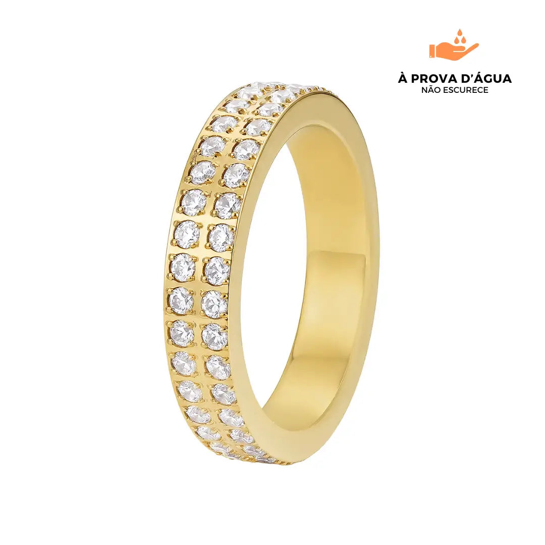 Anel Mônaco 4MM Banhada em Ouro 18k