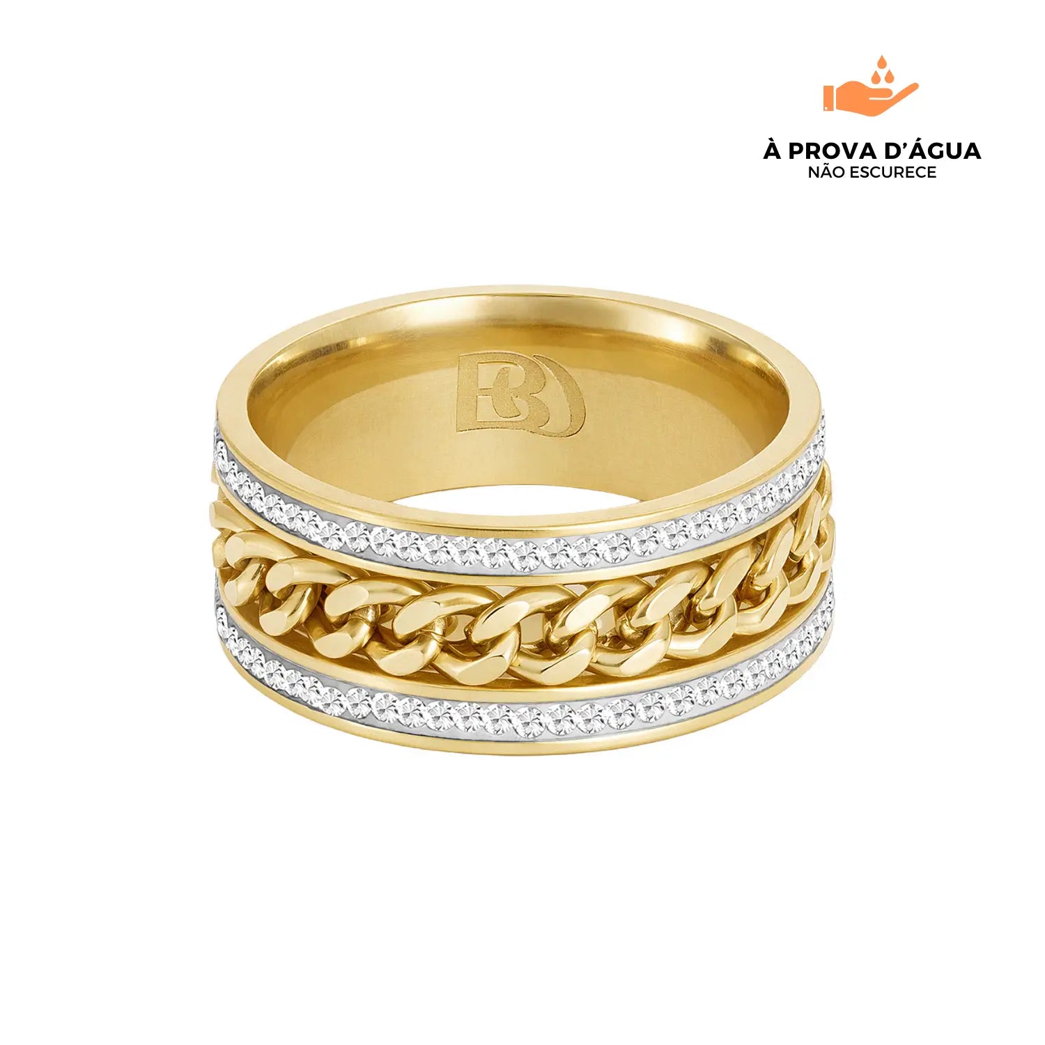 Anel de Elos Glamour Banhado em Ouro 18k
