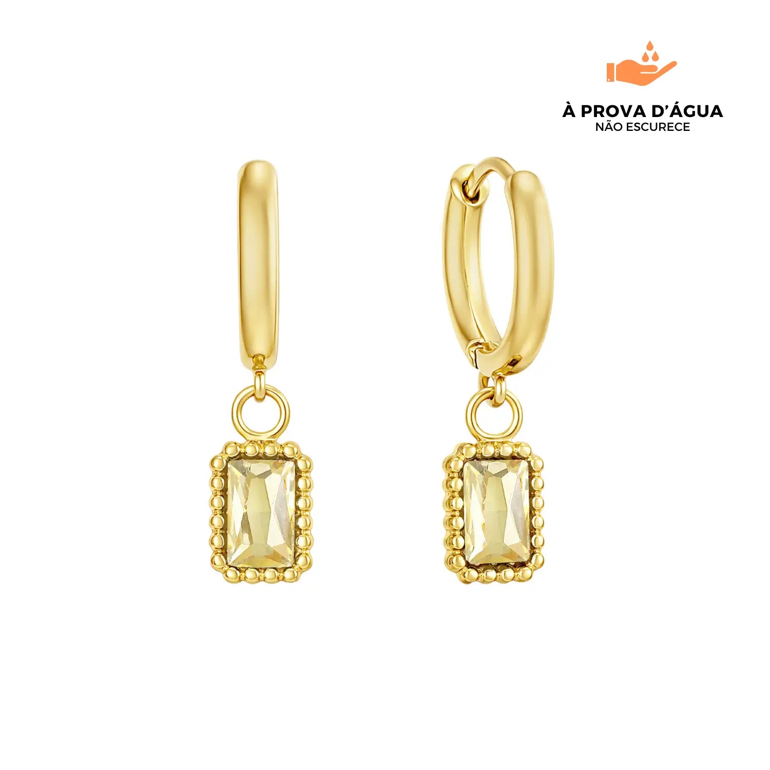 Brincos Ponto Dourado Banhados em Ouro 18k