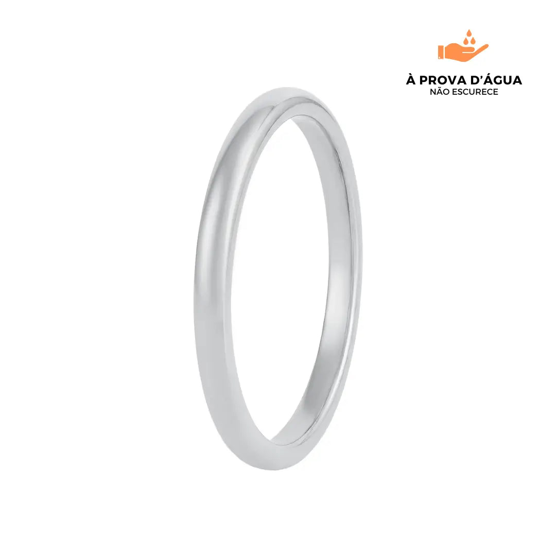 Aliança Clássica 2MM Banhada em Prata