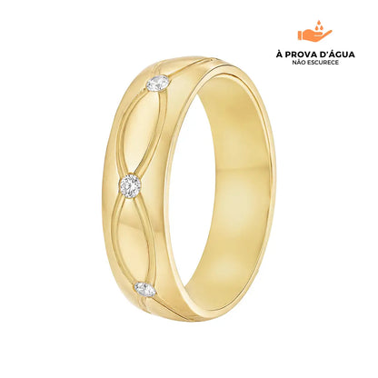 Aliança Infinito Banhada em Ouro 18k