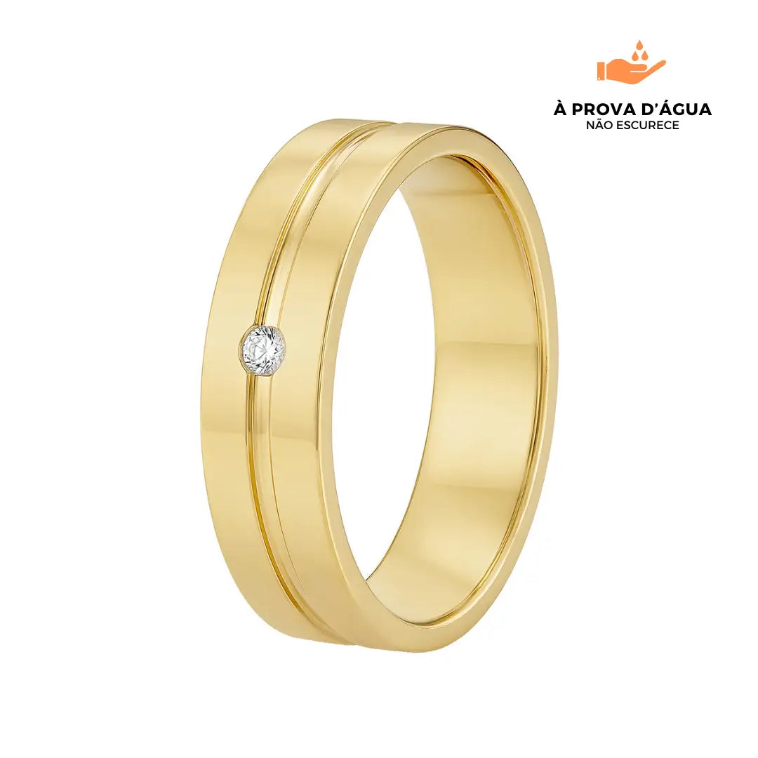 Aliança Unique Banhada em Ouro 18k