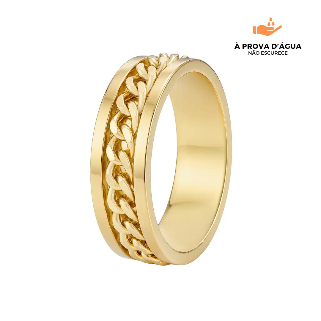 Aliança de Elos Glamour Slim Banhada em Ouro 18k