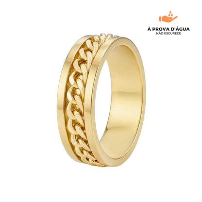 Aliança de Elos Glamour Slim Banhada em Ouro 18k