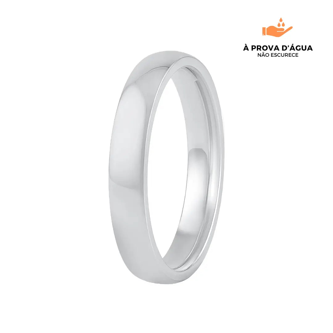 Aliança Clássica 4MM Banhada em Prata