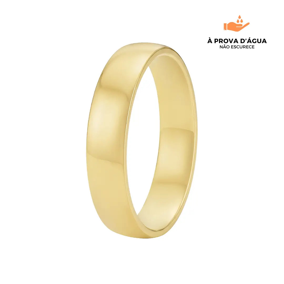 Aliança Clássica 5MM Banhada em Ouro 18k