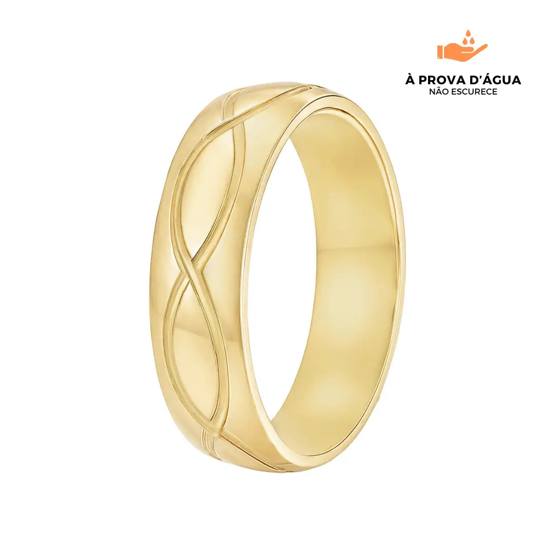 Aliança Infinito Slim Banhada em Ouro 18k