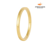 Aliança Moderna 2MM Banhada em Ouro 18k
