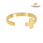 Anel Fé Regulável Banhado em Ouro 18k