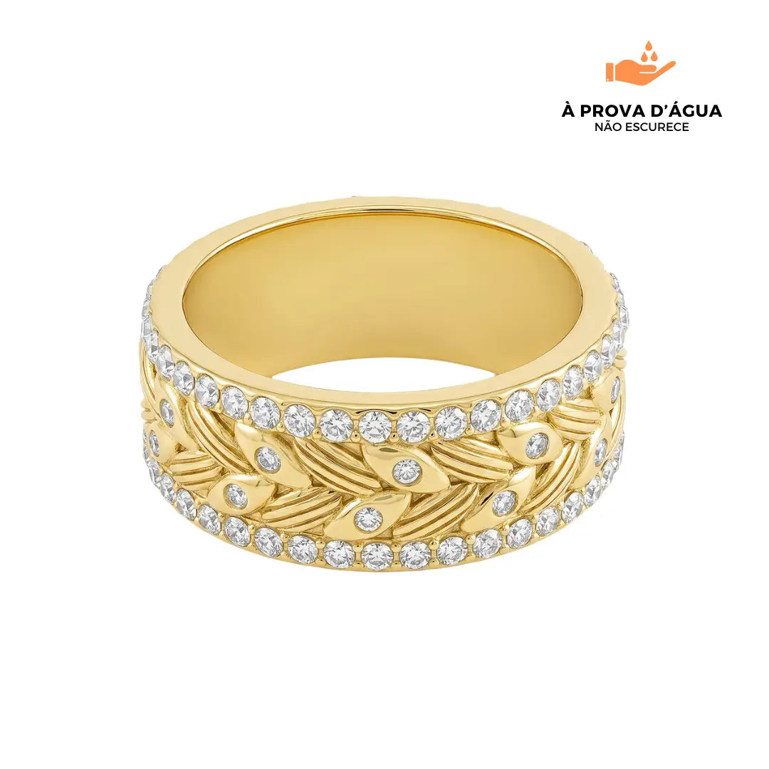 Anel Maquenze Banhada em Ouro 18k