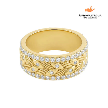 Anel Maquenze Banhada em Ouro 18k