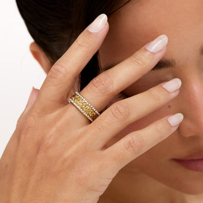 Anel Maquenze Banhada em Ouro 18k