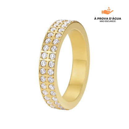 Anel Mônaco 4MM Banhada em Ouro 18k