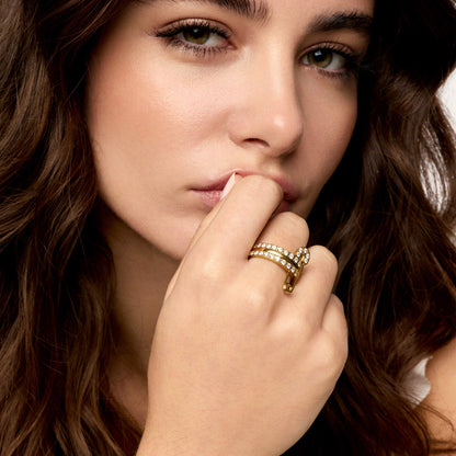 Anel Monte Carlo Banhado em Ouro 18k