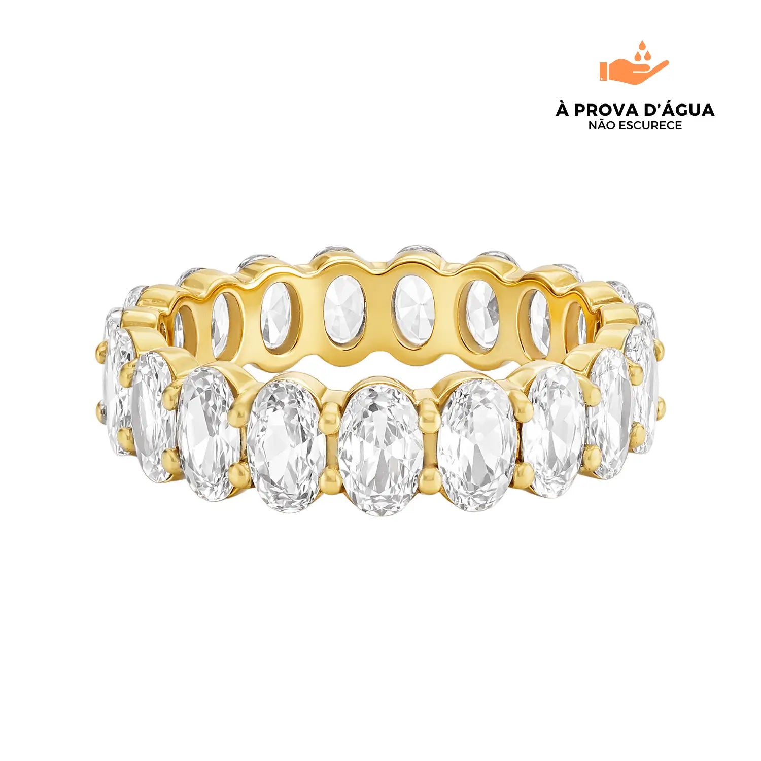 Anel Riviera Moderna Banhado em Ouro 18k