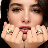 Anel Solitario Lumiere Banhado em Ouro 18k