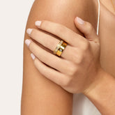 Anel Trevo Glamour Banhado em Ouro 18k