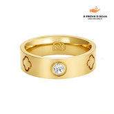 Anel Trevo Glamour Banhado em Ouro 18k