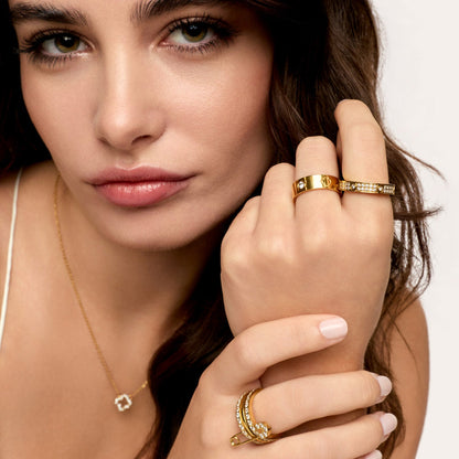 Anel Trevo Glamour Banhado em Ouro 18k