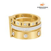 Anel Triplo Glamour Banhado em Ouro 18k