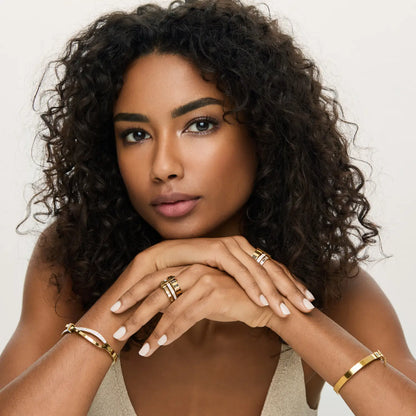 Anel Triplo Momentos Banhado em Ouro 18k