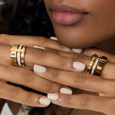 Anel Triplo Momentos Banhado em Ouro 18k