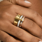 Anel Triplo Momentos Banhado em Ouro 18k