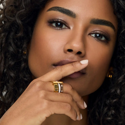 Anel Triplo Momentos Banhado em Ouro 18k