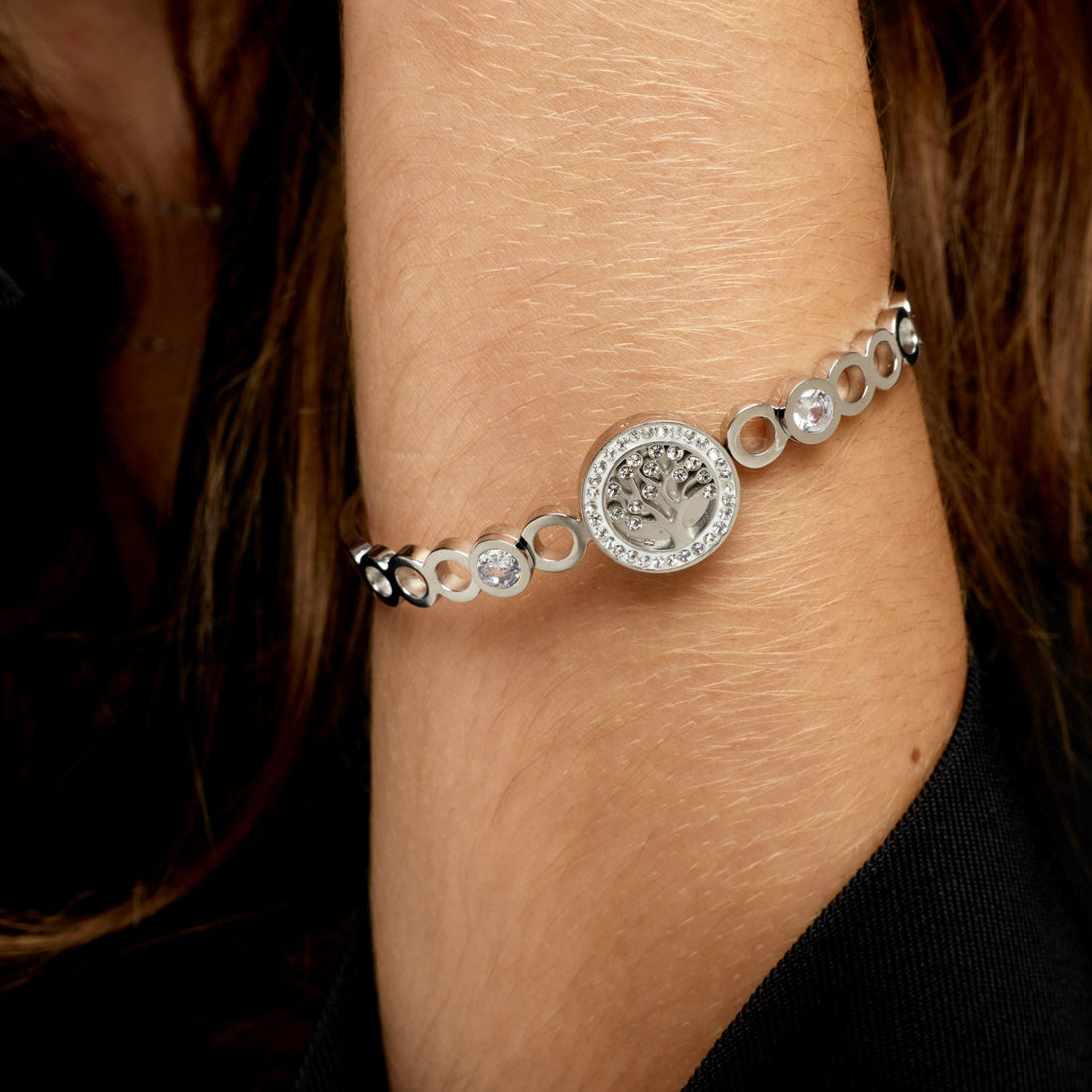 Bracelete Árvore da Vida Banhado em Prata