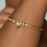 Bracelete de Coração Regulável Banhado em Ouro 18k