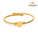 Bracelete de Coração Regulável Banhado em Ouro 18k