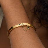 Bracelete de Flores com Fechadura Banhado em Ouro 18k