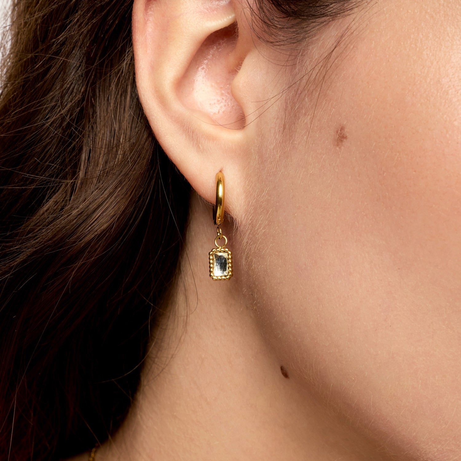 Brincos Cristal Banhados em Ouro 18k