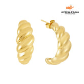 Brincos Curvas do Mar Banhados em Ouro 18k