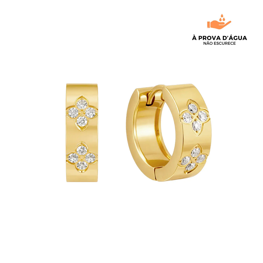 Brincos Florenza Banhados em Ouro 18k