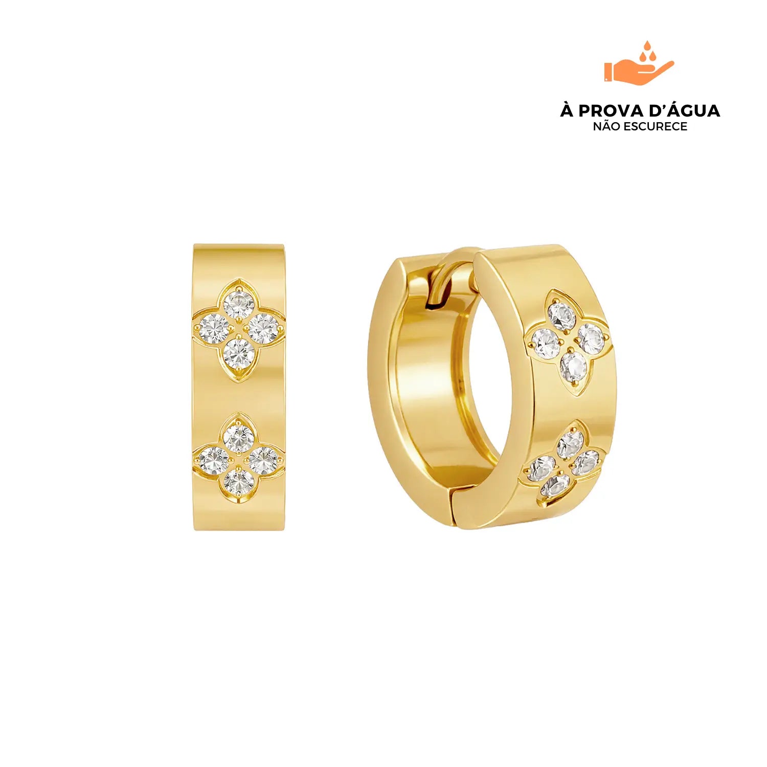 Brincos Florenza Banhados em Ouro 18k