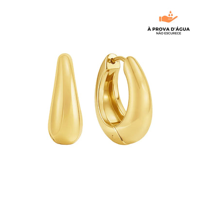 Brincos Londrinos 12MM Banhados em Ouro 18k