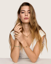 Colar Ponto Esmera Banhado em Ouro 18k