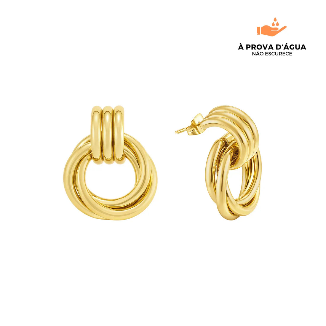 Brincos Ravenna Banhados em Ouro 18k