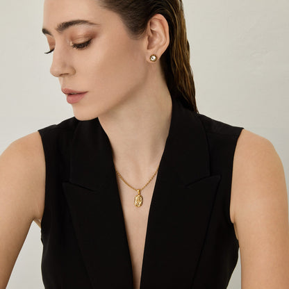 Colar de Rede Baiana com Pingente de Rosa Banhado em Ouro 18k