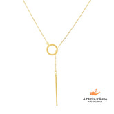 Colar Anel de Luz Banhado em Ouro 18k