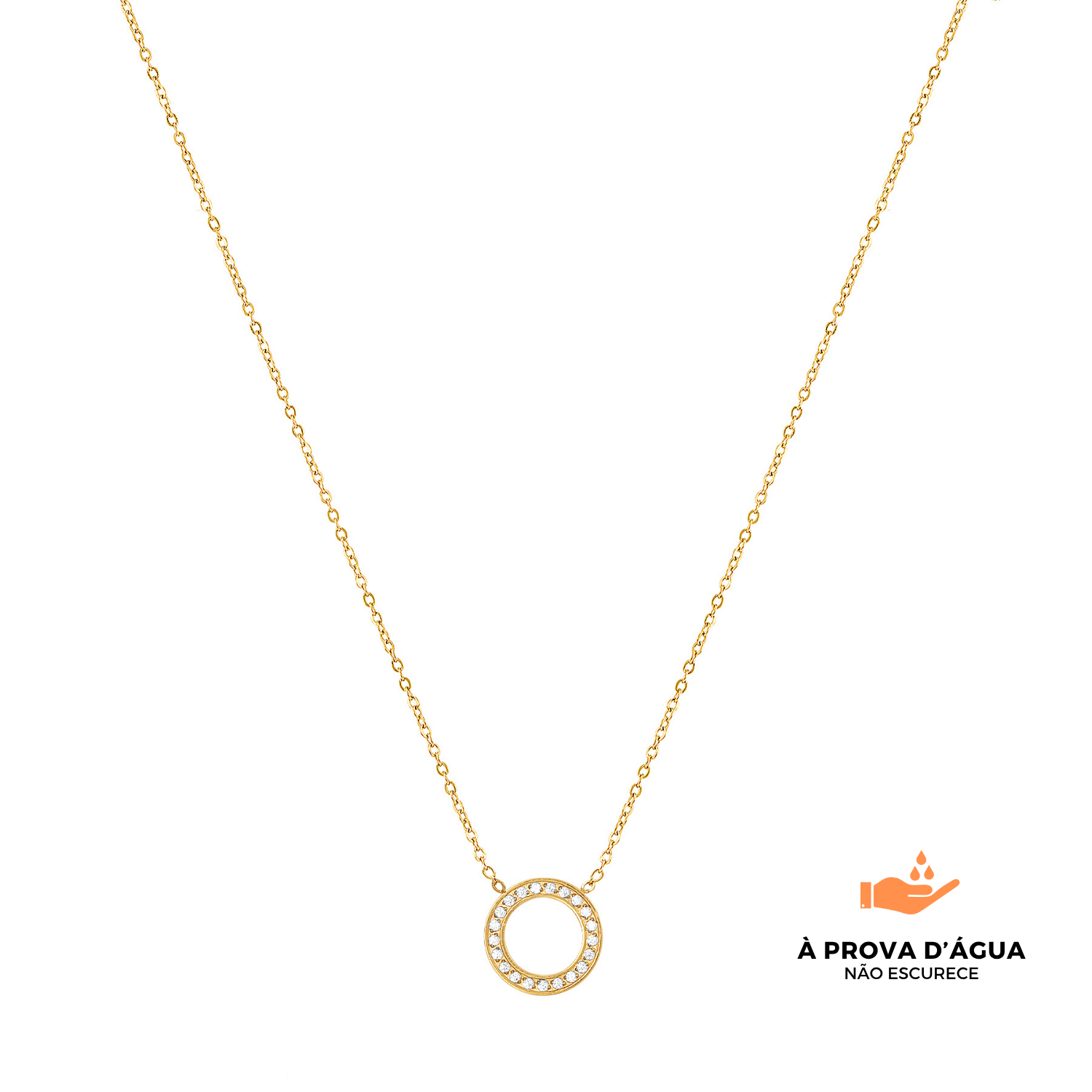 Colar Círculo de Luz Banhado em Ouro 18k