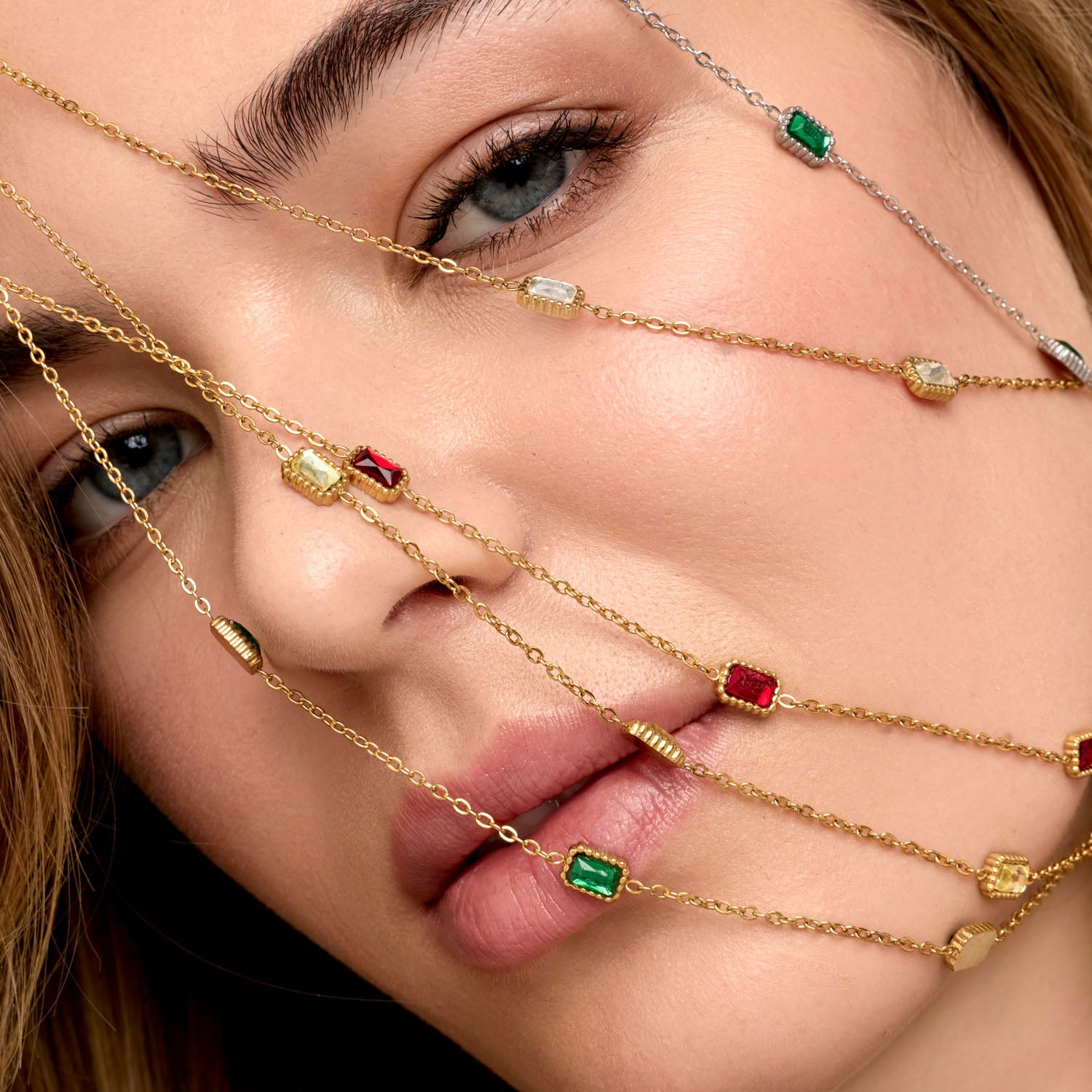 Colar Cristal Banhado em Ouro 18k