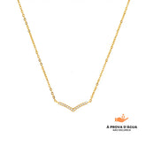 Colar Diadema Com Pedras Brilhantes Banhado em Ouro 18k