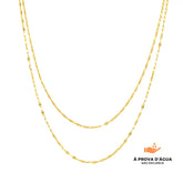 Colar Folhas Douradas Duplo Banhado em Ouro 18k