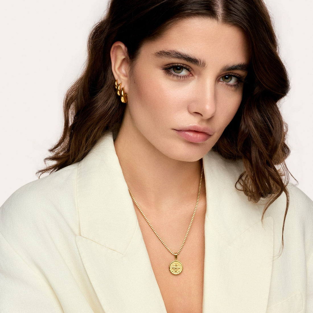 Colar Sao Bento Banhado em Ouro 18k