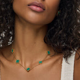 Colar de Trevo Verde Banhado em Ouro 18k