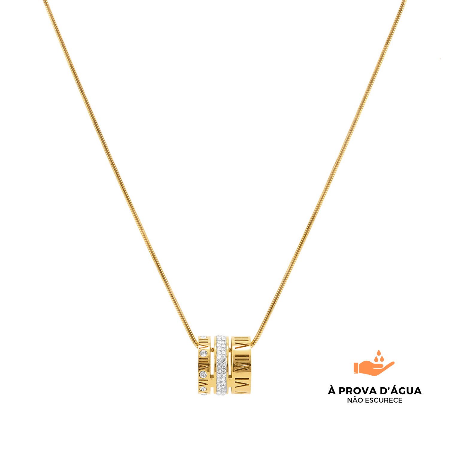 Colar Triplo Momentos Banhado em Ouro 18k