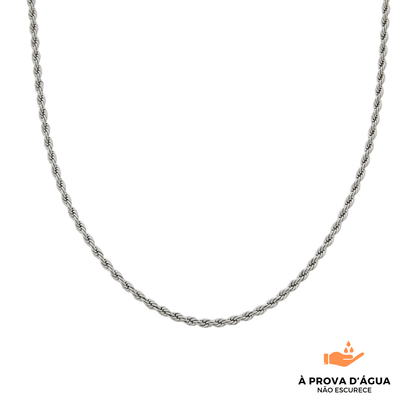 Colar de Rede Baiana Banhado em Prata - 40cm