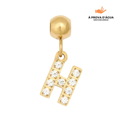 Pingente Inicial H Banhado em Ouro 18k